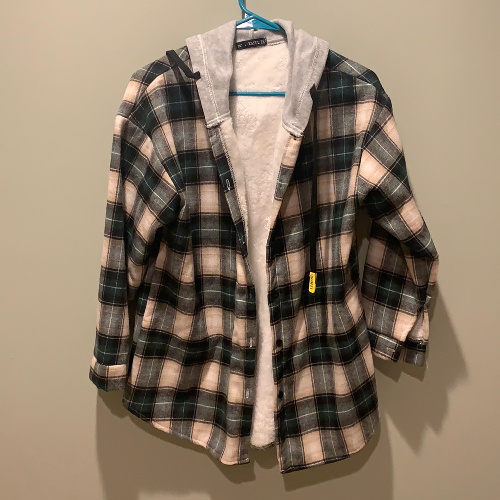flannel hoodie